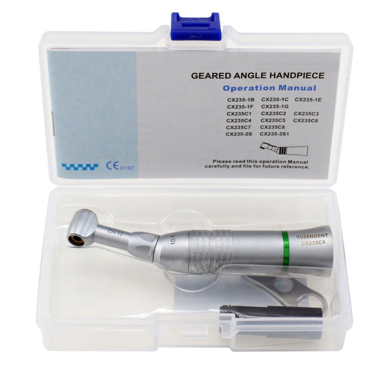 10:1 Hand file contra-angle handpiece with 30 degree reciprocation for negotiation of complex anatomy.