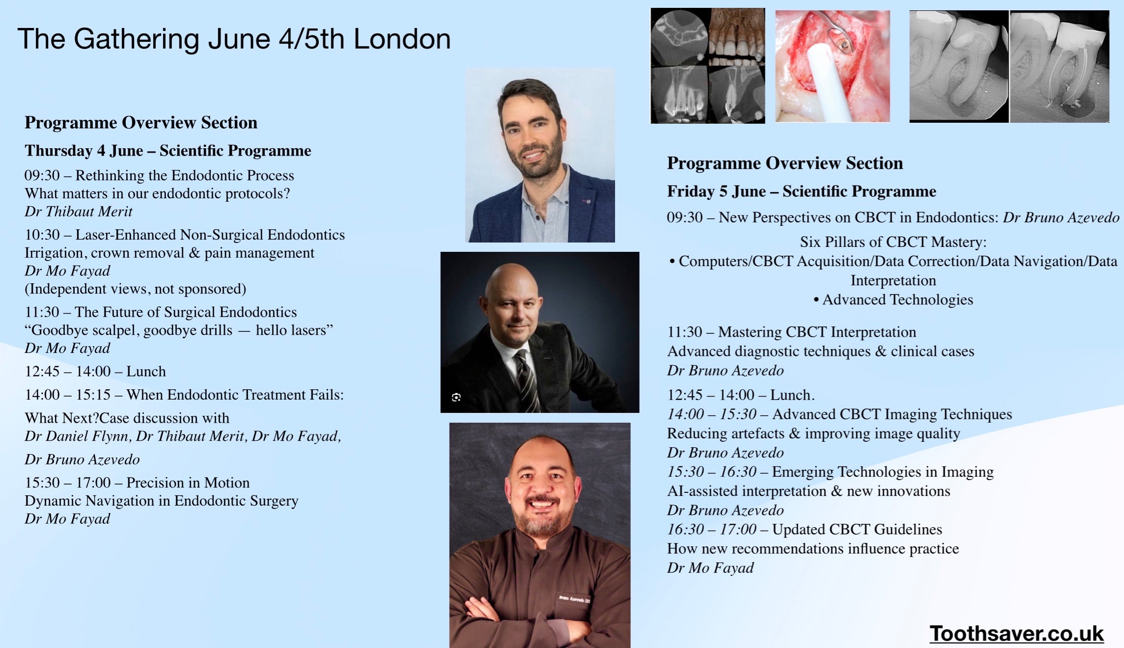 The Gathering- Lectures series with Dr Mo Fayad, Dr Bruno Azevedo & Dr Thibaut Merit & Dr Daniel Flynn Thursday 4th and Friday 5th June