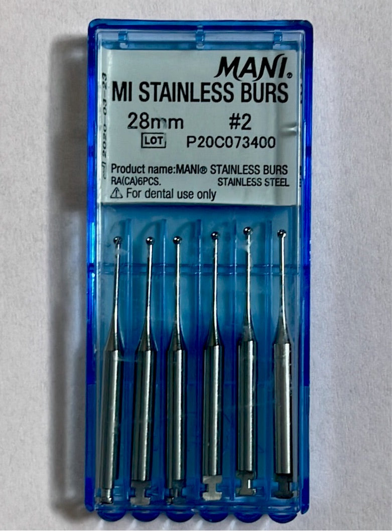 Mani- Minimium Intervention Stainless steel burs for removing caries and not healthy dentine