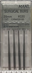 A package of Mani surgical burs, model number 28mm/#330, ideal for minimal endo access in narrow teeth