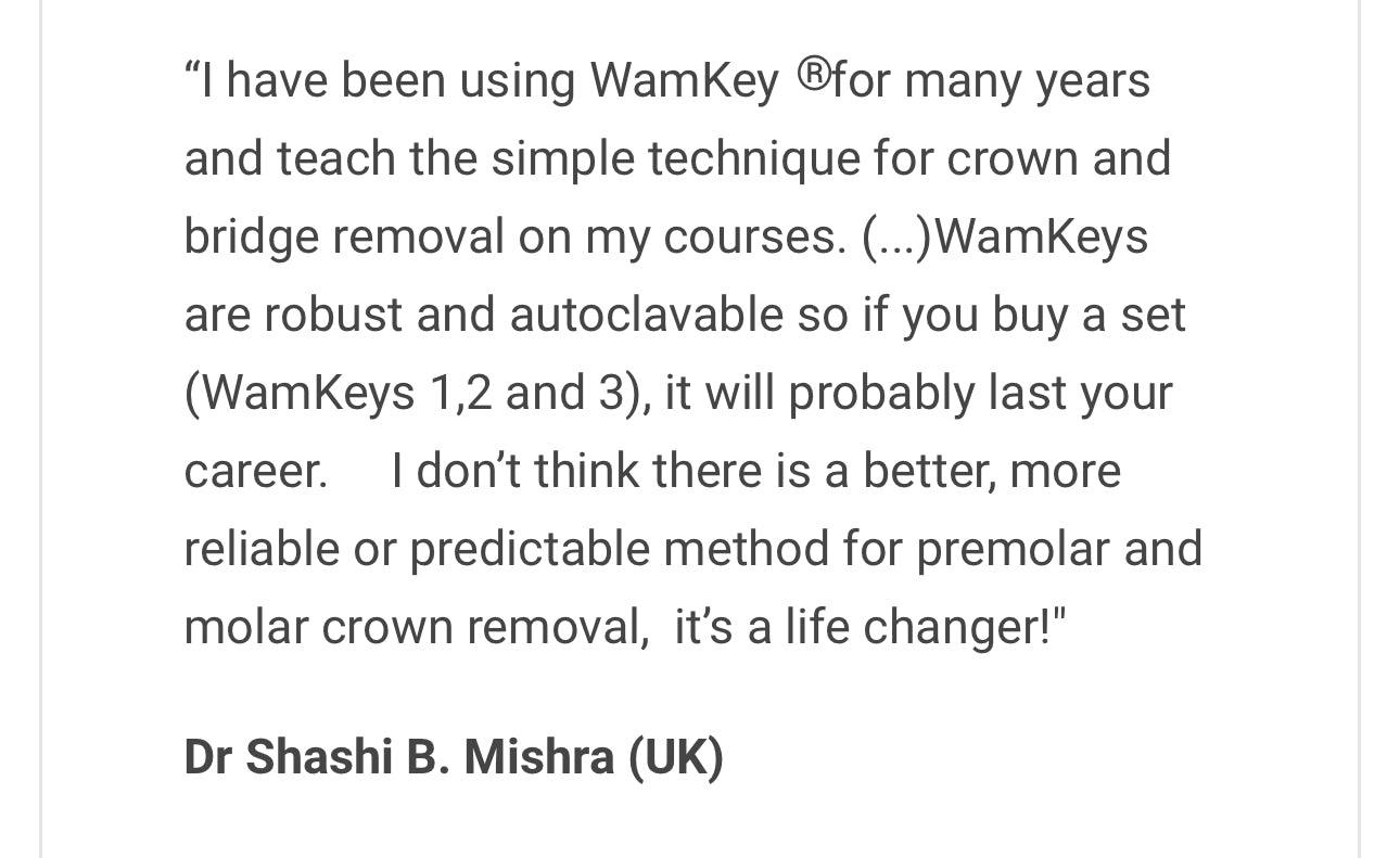 Wam keys x3 and wam forceps for post removal
