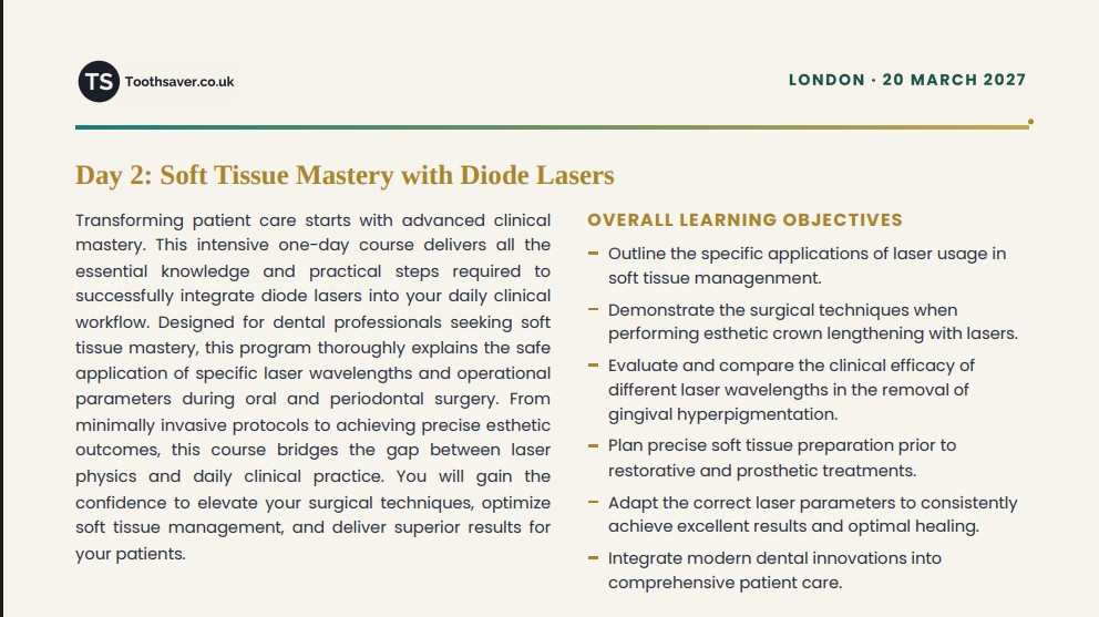 The Diode Laser Masterclass- March 2027