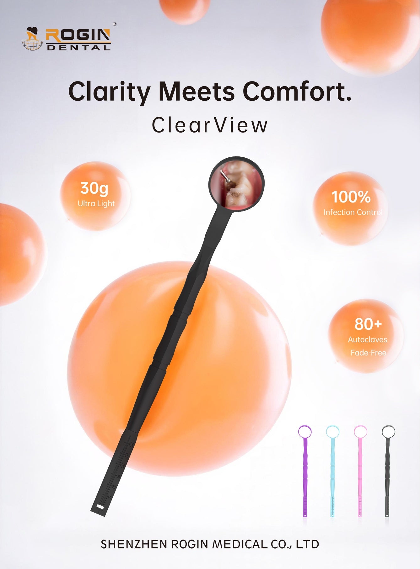 Rogin Dental ClearView mouth mirrors