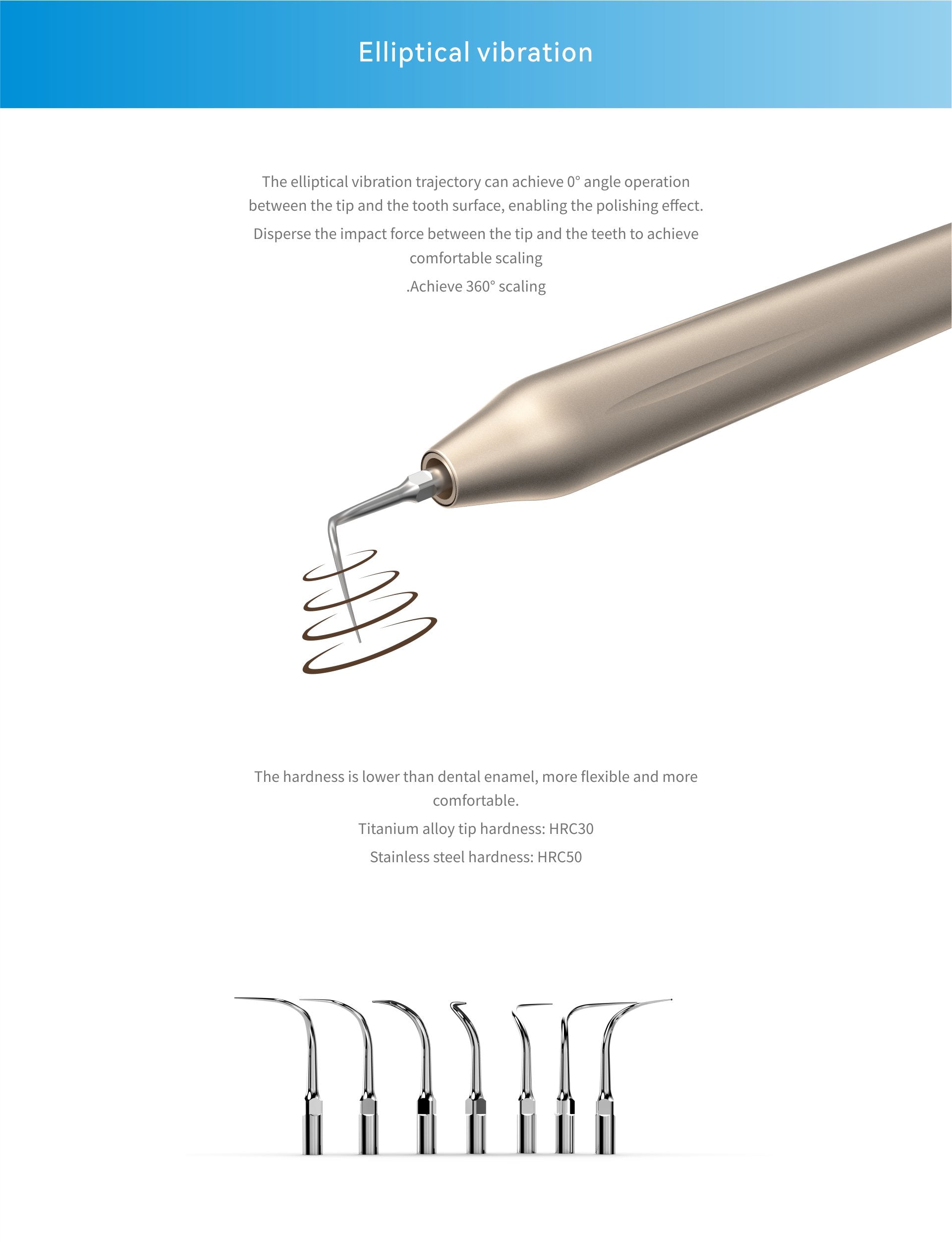 Scaler handpiece for scaler part of air polisher PT-A/B (YZ-2L).